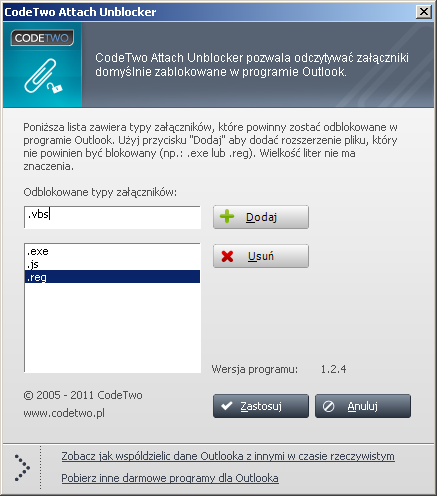Nowa wersja CodeTwo Attach Unblocker