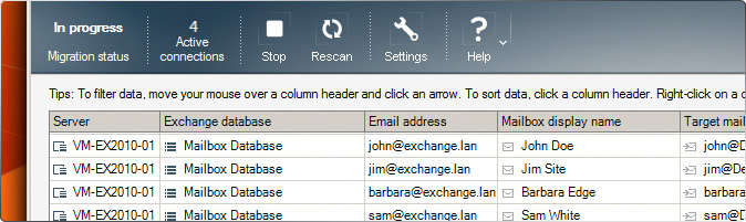 CodeTwo Office 365 Migration - skrzynki pocztowe