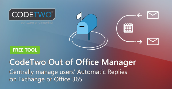 Darmowy CodeTwo Out of Office Manager