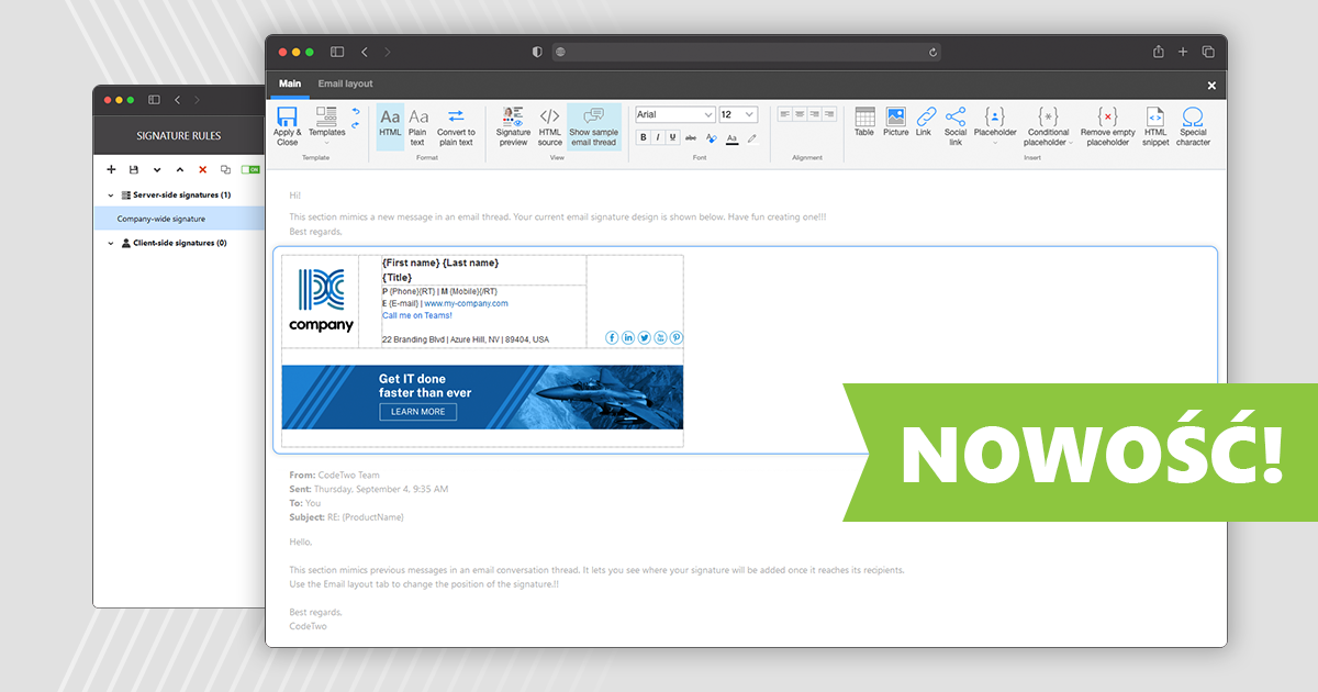 W pełni webowy interfejs wkrótce w CodeTwo Email Signatures for Office 365
