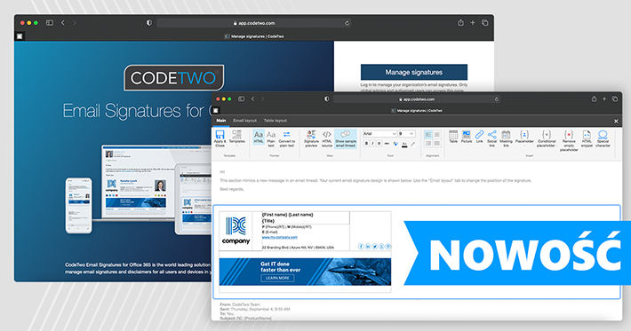 Nowy webowy interfejs w CodeTwo Email Signatures for Office 365