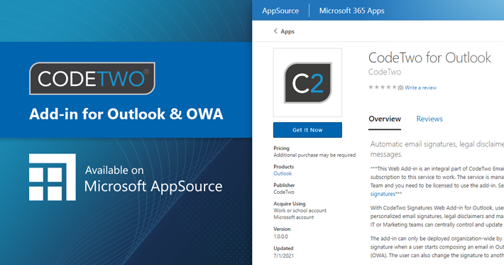 Dodatek do podpisów w Outlooku dostępny w Appsource