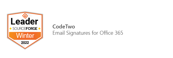 CodeTwo Email Signatures for Office 365 liderem na sourceforge.net - zima 2022