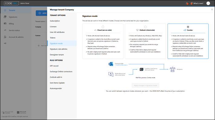 Nowy panel administracyjny - ustawienia tenanta