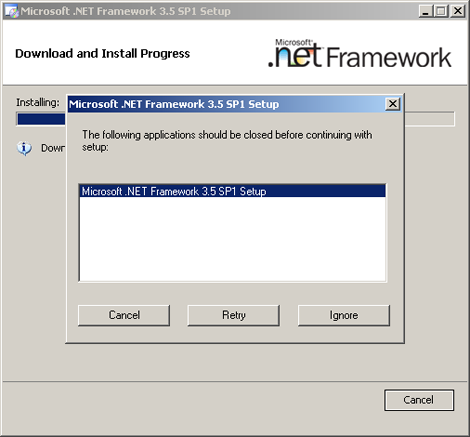 Microsoft .NET Framework 3.5 SP1 Setup