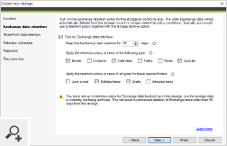 Kopie zapasowe są przechowywane lokalnie, dzięki czemu są dostępne offline i możesz je przechowywać nieskończenie długo. Magazyn kopii zapasowych można zabezpieczyć hasłem oraz uwzględnić w zasadach retencji, żeby automatycznie usuwać starsze dane. Zadania retencji mogą być wykonywane cyklicznie zgodnie z ustalonym harmonogramem.