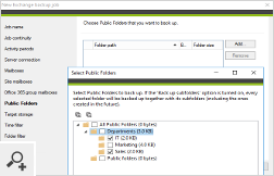 CodeTwo Backup for Exchange pozwala na tworzenie kopii zapasowych folderów publicznych. Możesz wybrać, dla których folderów zostaną stworzone kopie zapasowe i czy uwzględniać ich podfoldery.