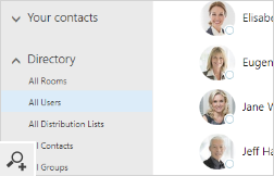 Zdjęcia użytkowników Office 365 w aplikacji Ludzie w Outlook on the web.