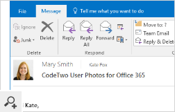 Użytkownicy należący do jednej organizacji Office 365 mogą widzieć swoje zdjęcia w wiadomościach email w Outlooku.