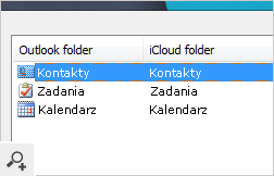 Pary folderów wybrane do synchronizacji z iCloud