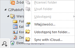 Synchronizowanie folderu Outlooka z iCloud