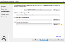Wszystkie elementy i foldery znajdujące się w kopii zapasowej mogą być łatwo przywrócone do oryginalnej lokalizacji lub do innego miejsca, np. do skrzynki pocztowej innego użytkownika.
