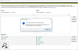 Program umożliwia też zmapowanie poziomów uprawnień, w celu ich przeniesienia na serwer docelowy podczas przywracania zasobów SharePoint.