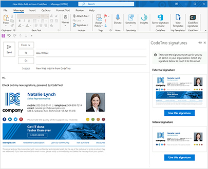 Bezpośrednie dodawanie podpisów w Outlook dla Windows, Mac, iOS, Android oraz w OWA