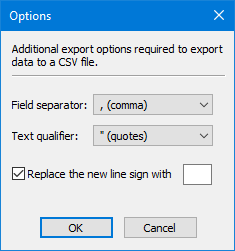 Opcje w CodeTwo Outlook Export