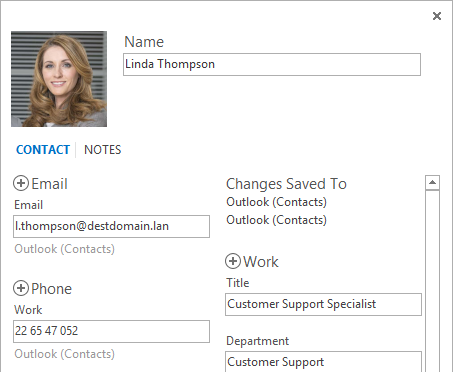 Zdjęcie z Active Directory wyświetlone w kontakcie w Microsoft Outlook