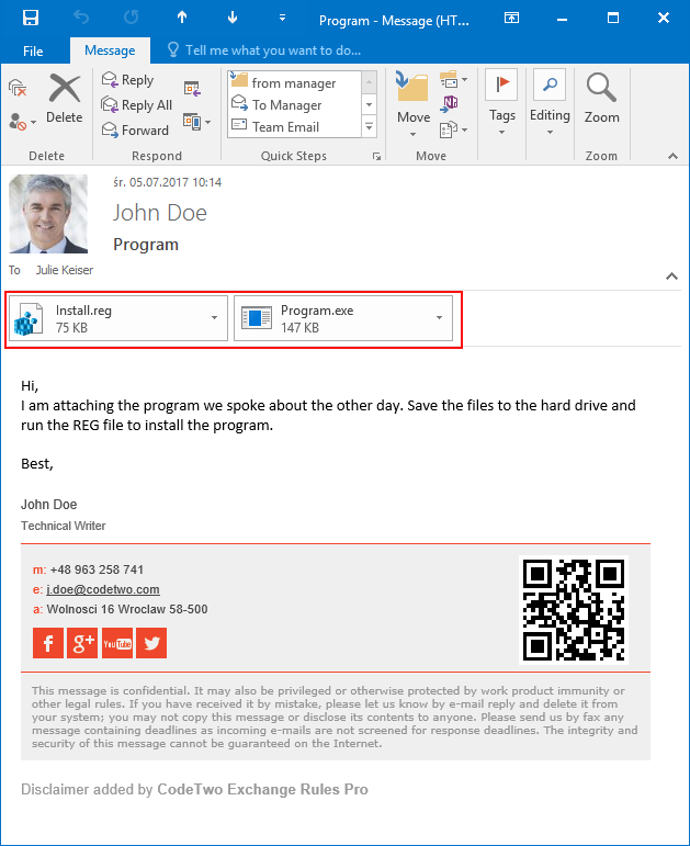 CodeTwo Attach Unblocker odblokowane