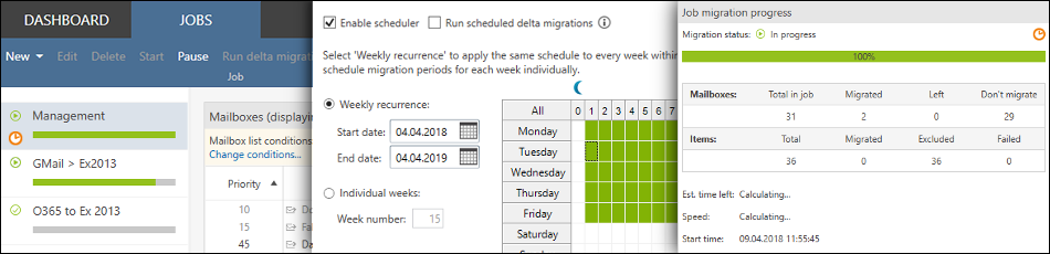 Schedule the migration process