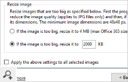 Jeśli zdjęcia nie są dostosowane do standardów Exchange Online, można je zmodyfikować bezpośrednio w programie.
